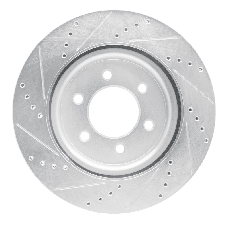Ford F-150 Brake Rotor (1) - Front Right - R1 Concepts - Drilled & Slotted - Silver - `21-`25